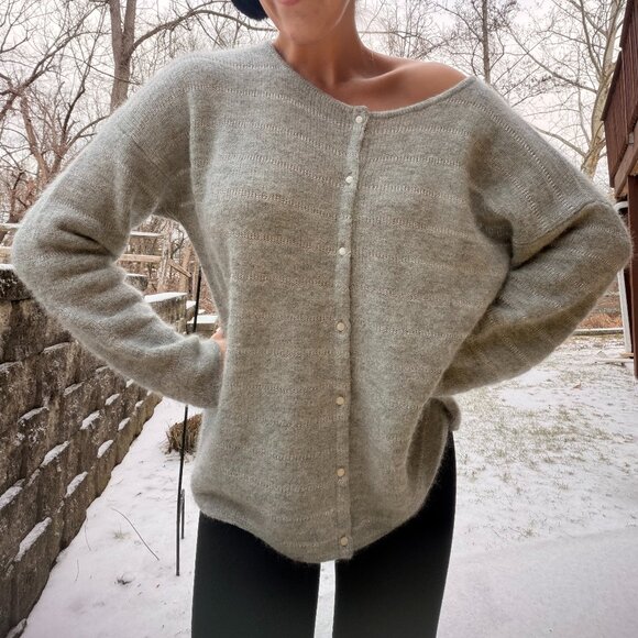 Sezane Sweaters - Sezane Gaspard Grey & Silver Knit Cardigan